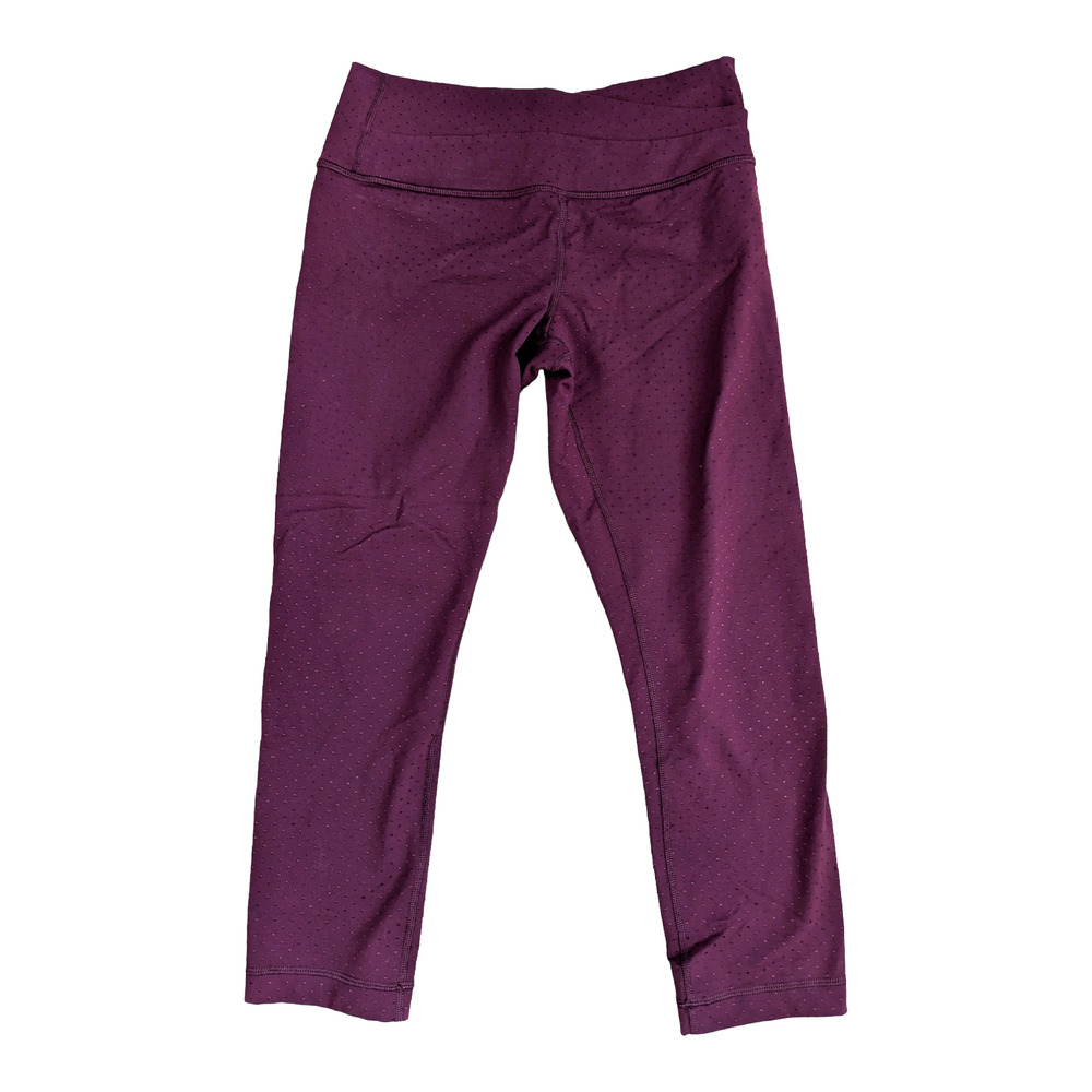 Lululemon Athletica Size 4 Swiss Dot Leggings Maroon Pull On Stretch